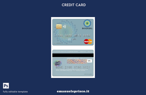 modello di carta mastercard Salvador Bandesal Bank in stile verificato